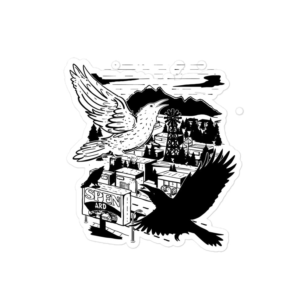 White Raven Sticker – Anchorage Daily News Store